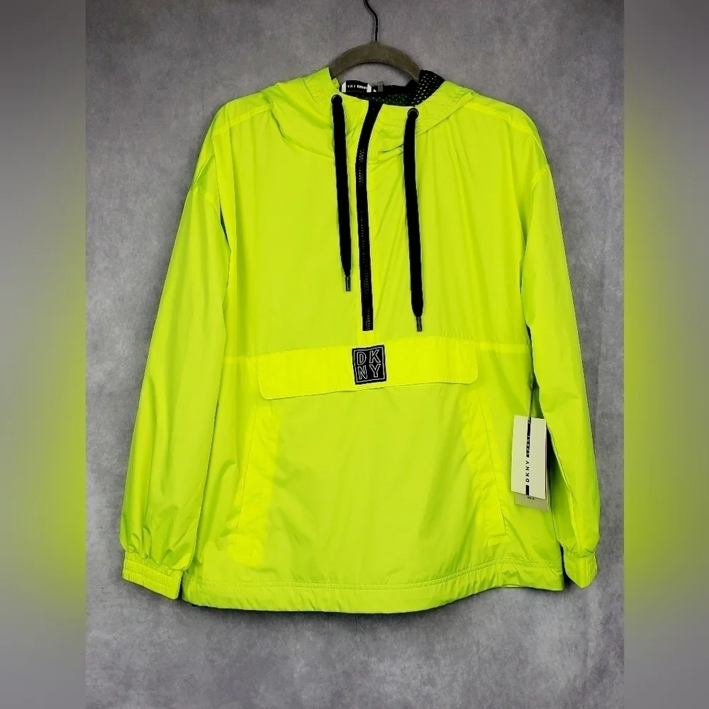 DKNY Sport Women’s Pull Over 1/4 zip Neon Jacket Szie XS‎